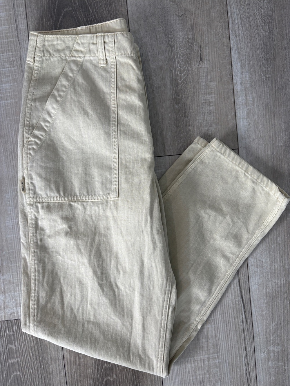 Nike Women's Straight Leg Cargo Jeans in Cream